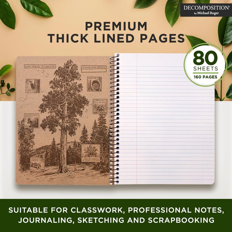 Decomposition Gardening Gnomes College Ruled Spiral Notebook - 9.75 x 7.5 Journal with 160 Lined Pages - 100% Recycled Paper - Cute Notebooks for School Supplies, Home & Office - Made in USA - Image 4